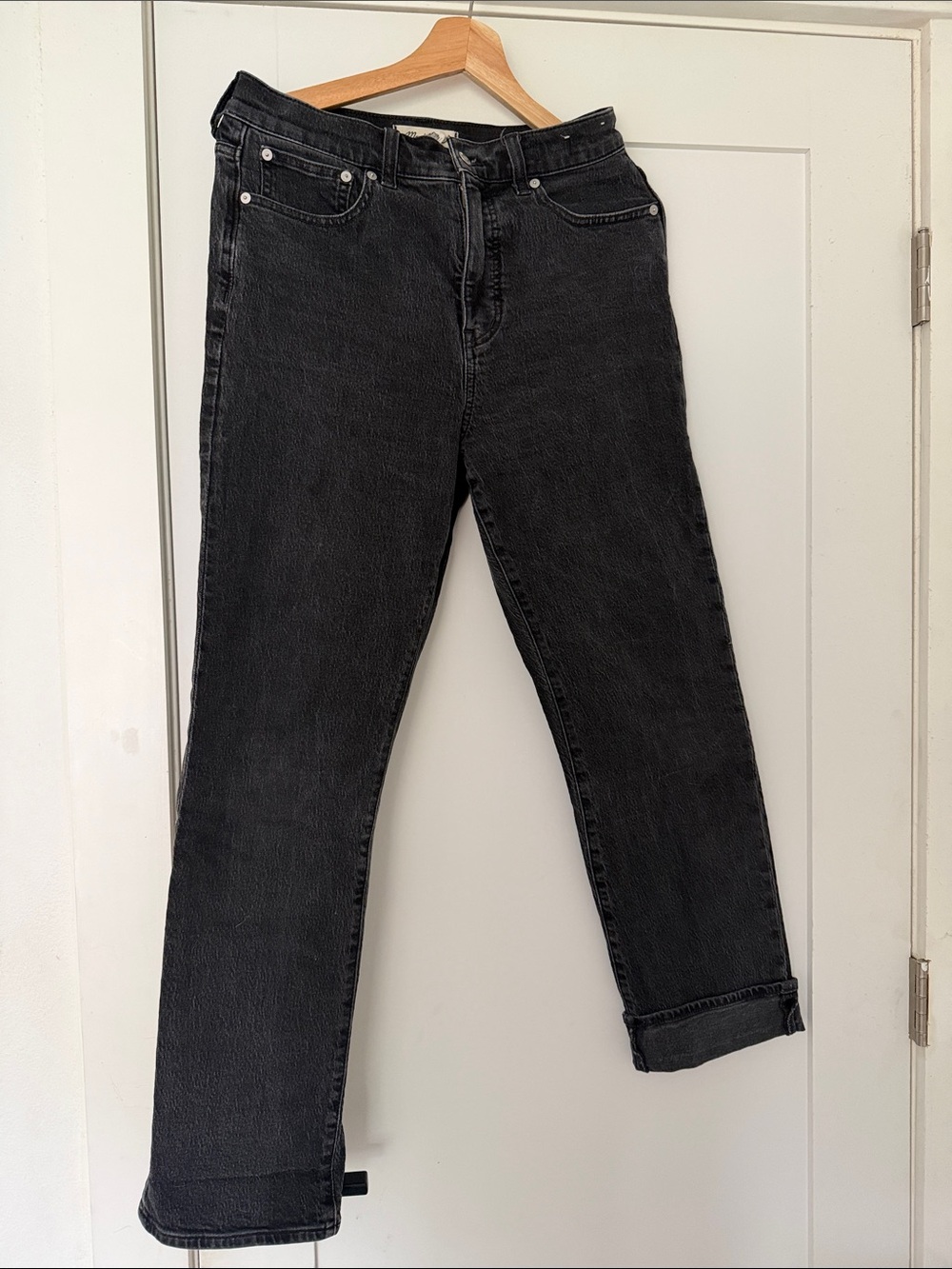 Madewell Black Straight-Leg High-Rise Jeans